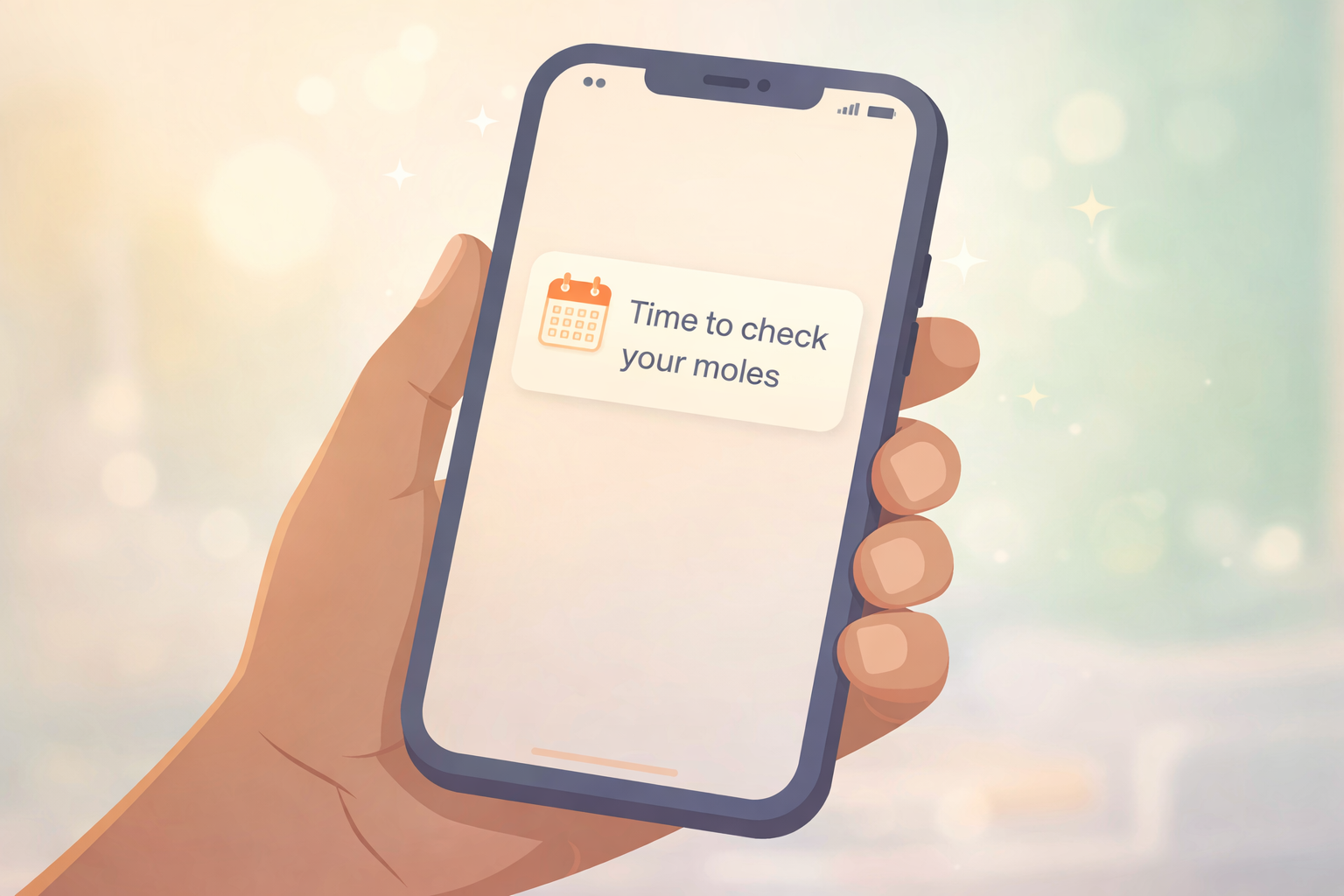 Mole check reminder notification illustration